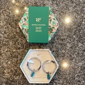 Modern Silver and Green Hoop Earrings with Sleek Design